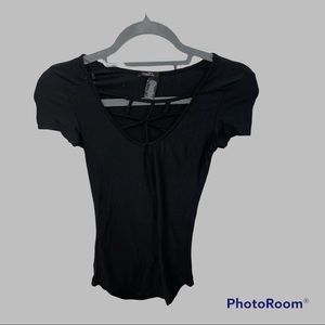 Black front cutout top